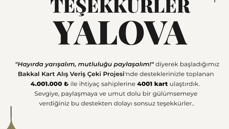 Bakkal Kart Projesi ile 4001 Aileye Destek Ulaştırıldı